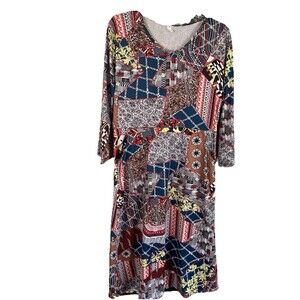 Unbranded Geometric Dress Women’s 2X Stretch Excellent Condition Pockets Multi